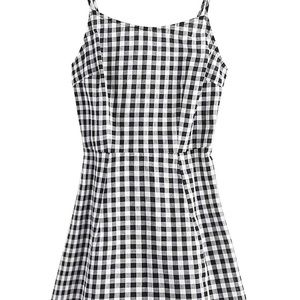 Gingham lace up dress